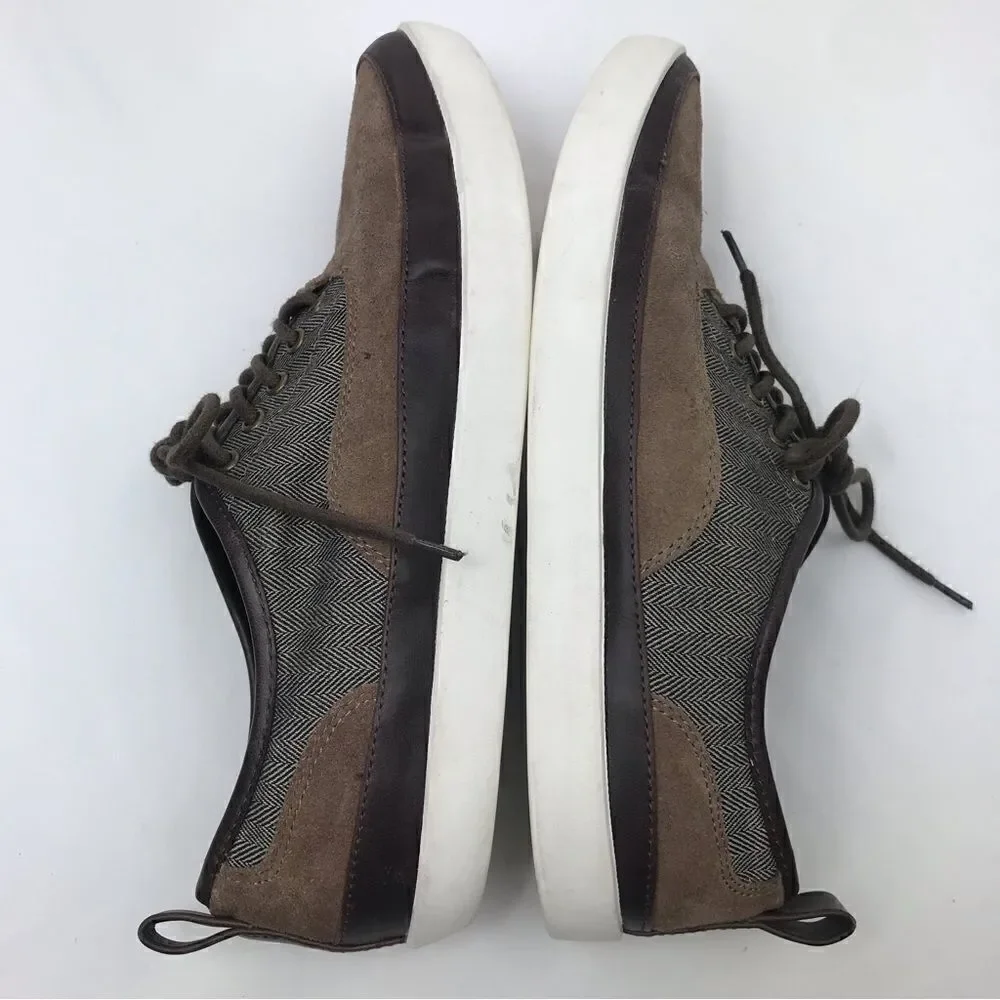 Roberto Vasi Brown Suede and Tweed Lace Up Casual Shoes